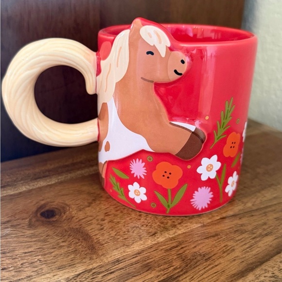 NEW STARBUCKS Red Horse Mug with Floral Design 2026